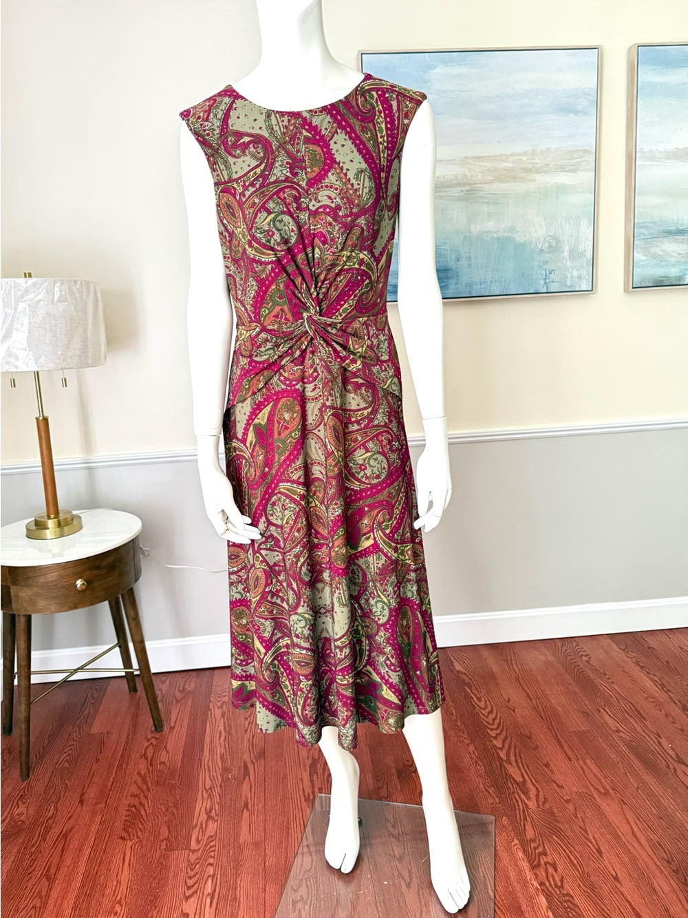 Paisley Print Sleeveless Dress